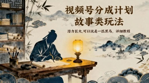 视频号分成计划，故事类玩法，潜力巨大，可以说是一匹黑马，详细教程-轻资本网