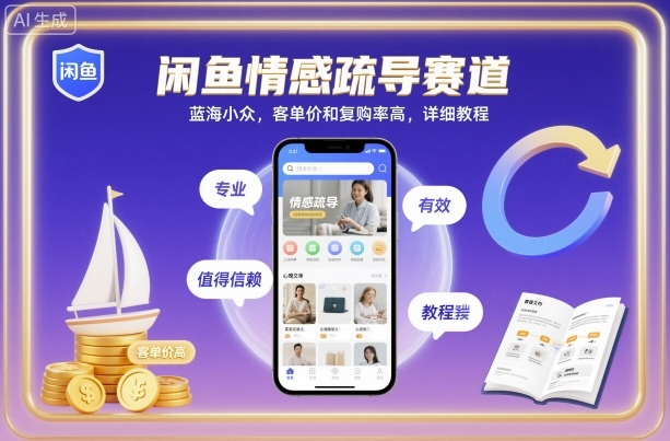 闲鱼情感疏导赛道，蓝海小众，客单价和复购率高，详细教程-轻资本网