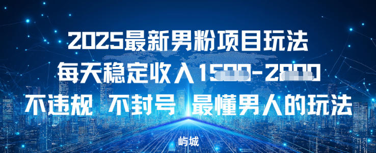 2025最新男粉项目玩法每天稳定收入多张，不违规不封号，最懂男人的玩法之一-轻资本网
