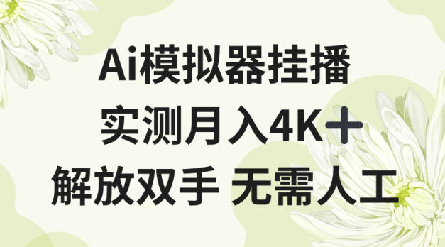 Ai模拟器挂播，实测月入4K十，解放双手无需人工【揭秘】-轻资本网