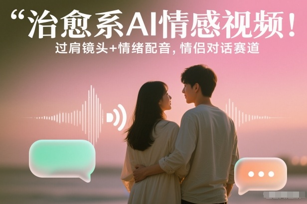 治愈系AI情感视频！过肩镜头+情绪配音，情侣对话赛道-轻资本网