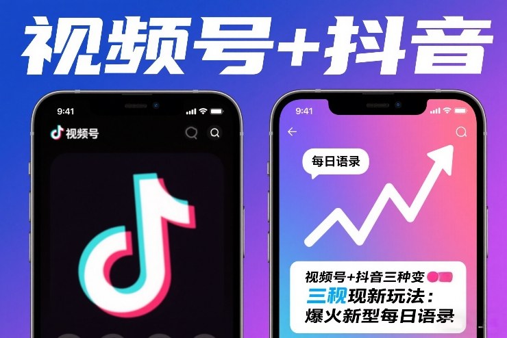 视频号+抖音三种变现新玩法：爆火新型每日语录，賺麻了-轻资本网