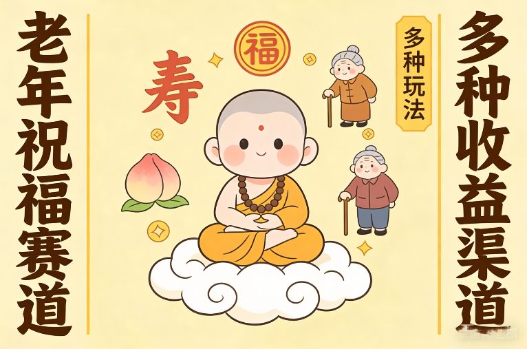 老年祝福赛道，漫画+小佛陀，多种玩法+多种收益渠道【附详细教程】-轻资本网