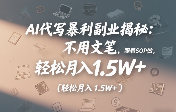 AI代写暴利副业揭秘：不用文笔，照着SOP做，轻松月入1.5W+-轻资本网