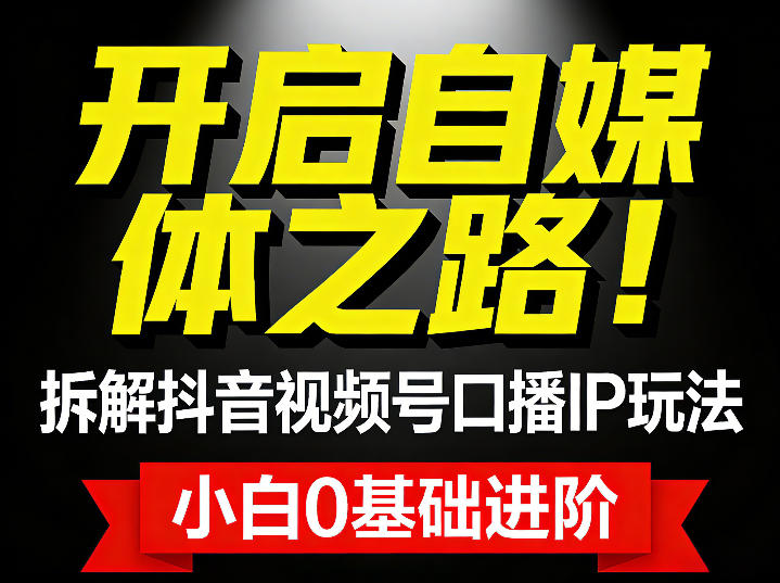 开启自媒体之路！拆解抖音视频号口播IP玩法，小白0基础进阶-轻资本网