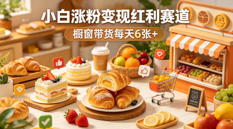 AI美食定格动画视频，小白涨粉变现红利赛道，橱窗带货每天6张+-轻资本网