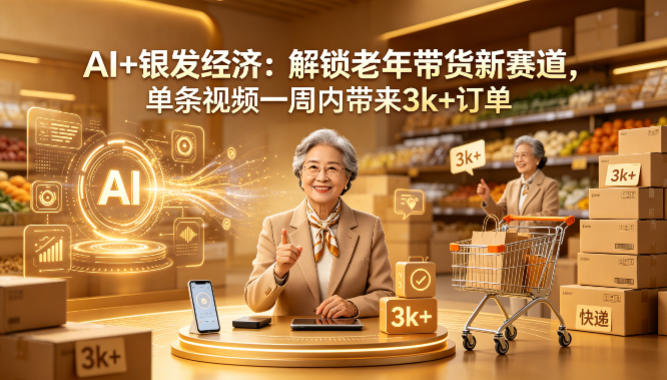 AI+银发经济：解锁老年带货新赛道，单条视频一周内带来3k+订单-轻资本网