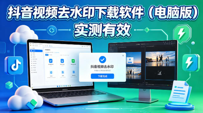 抖音视频去水印下载软件，电脑软件，实测有效-轻资本网