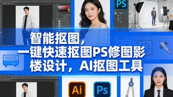 智能抠图，一键快速抠图PS修图影楼设计，AI抠图工具-轻资本网