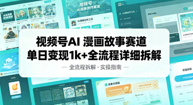 视频号AI漫画故事赛道单日变现1k+全流程详细拆解-轻资本网