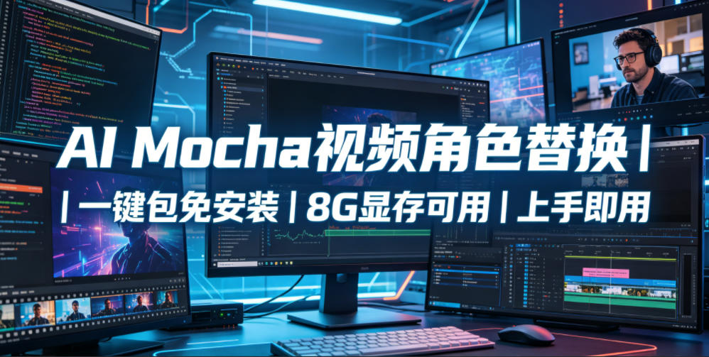 AI MoCha视频角色替换|一键包免安装|8G显存可用|上手即用