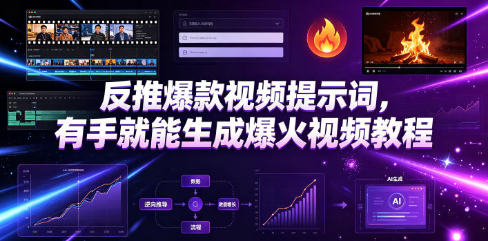 反推爆款视频提示词，有手就能生成爆火视频教程-轻资本网