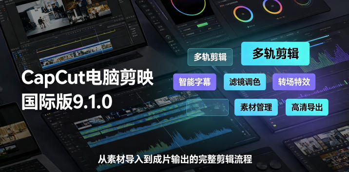 CapCut电脑剪映国际版9.1.0视频剪辑软件,一款真正的全能视频编辑工具