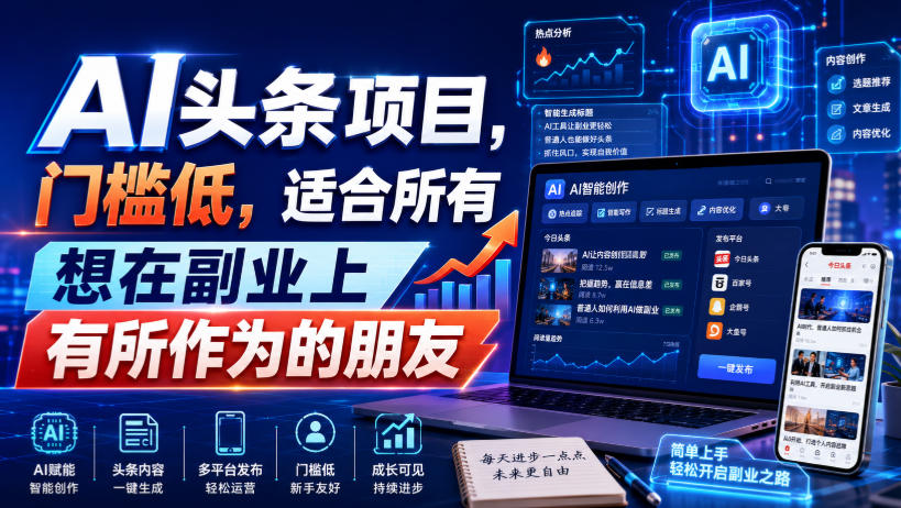 引力圈AI头条项目，门槛低，适合所有想在副业上有所作为的朋友-轻资本网