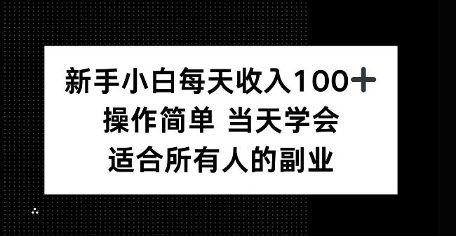 新手小白每天收入100+，操作简单当天学会，适合所有人的副业【揭秘】-轻资本网