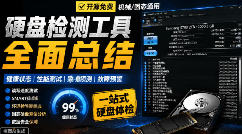 Github宝藏应用！专业磁盘硬盘健康信息检测工具，支持硬盘健康度、通电时间和次数等，CrystalDiskInfo-轻资本网