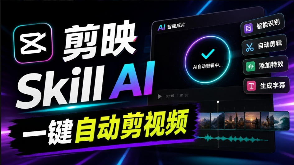 剪映Skill一键自动剪视频，AI全自动用你的剪映剪辑！做矩阵号、批量的创作者有福了jianying-editor-skill-轻资本网