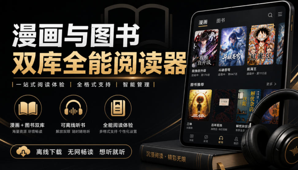 Github开源工具!支持漫画与图书双库的全能阅读软件,内置六类朗读引擎,可离线听书Cmbok