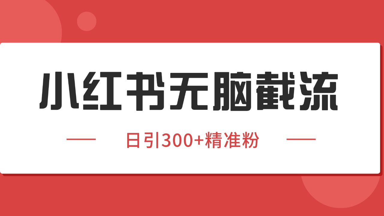小红书截流同行客源，独家野路子获客玩法 日引200+暴力获客-轻资本网
