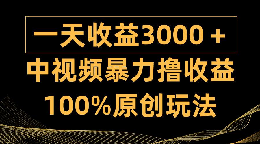 (9696期)中视频暴力撸收益，日入3000＋，100%原创玩法，小白轻松上手多种变现方式-轻资本网