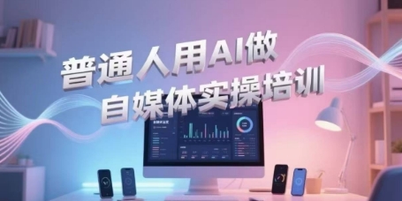 普通人用AI做自媒体实操培训，普通人一个人用ai做自媒体，视频制作、短视频引流、直播带货，轻松入门-轻资本网