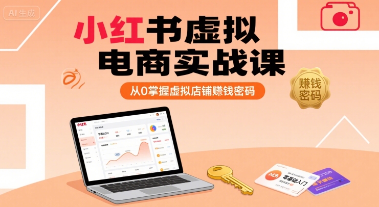 小红书虚拟电商实战课，从0掌握虚拟店铺賺钱密码-轻资本网