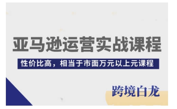 亚马逊运营实战课程，亚马逊从入门到精通，性价比高，相当于市面万元以上元课程-轻资本网