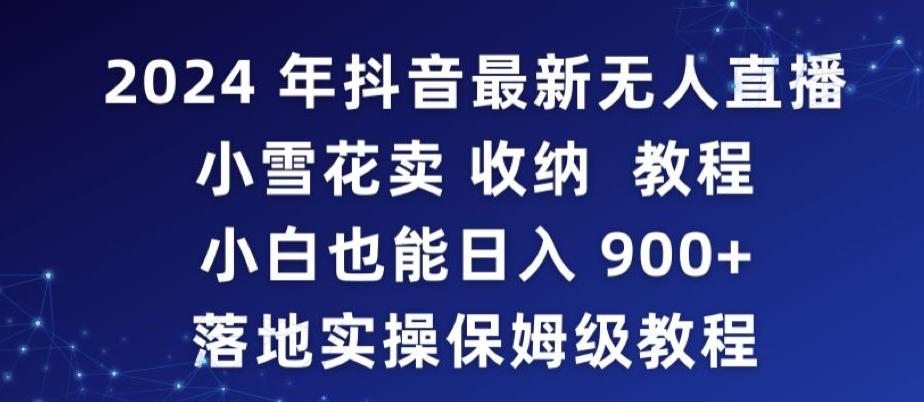 2024年抖音最新无人直播小雪花卖收纳教程，小白也能日入900+落地实操保姆级教程【揭秘】-轻资本网
