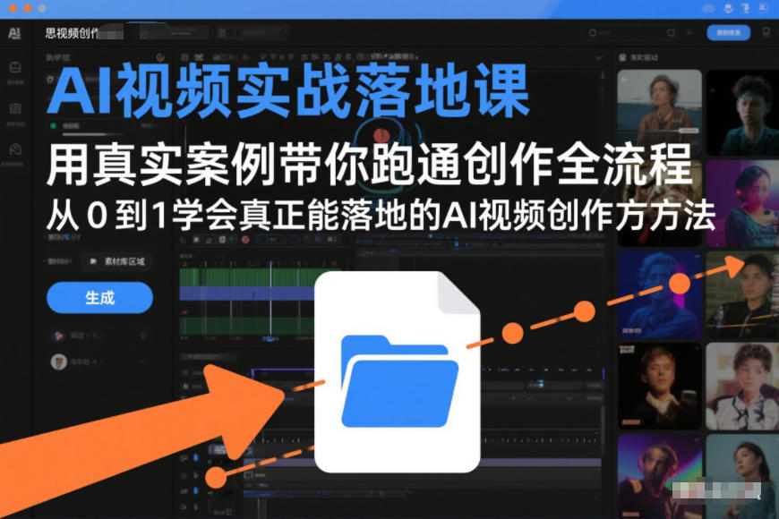 AI视频实战落地课，用真实案例带你跑通创作全流程，从0到1学会真正能落地的AI视频创作方法-轻资本网