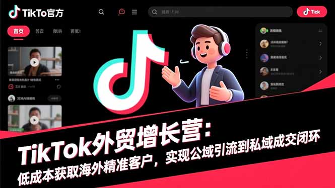TikTok外贸增长营：低成本获取海外精准客户，实现公域引流到私域成交闭环-轻资本网