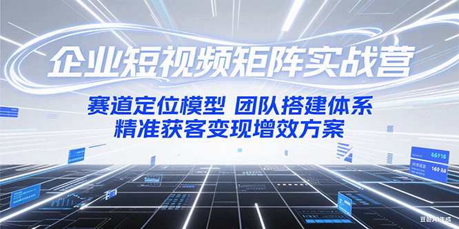 企业短视频矩阵实战营：赛道定位模型+团队搭建体系+精准获客变现增效方案-轻资本网