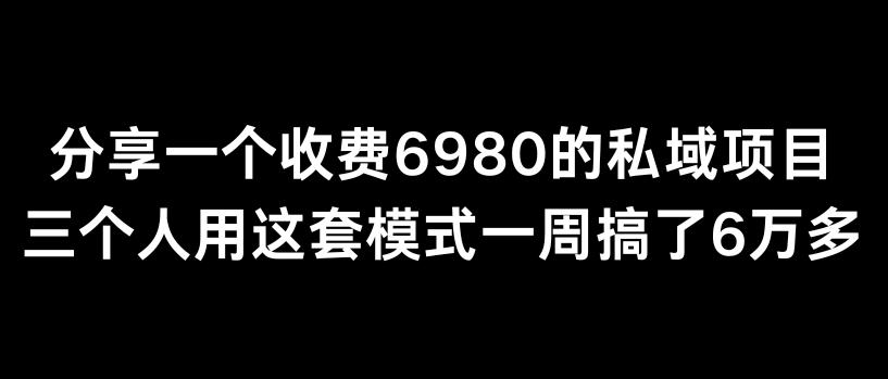 分享一个外面卖6980的私域项目三个人用这套模式一周搞了6万多【揭秘】-轻资本网