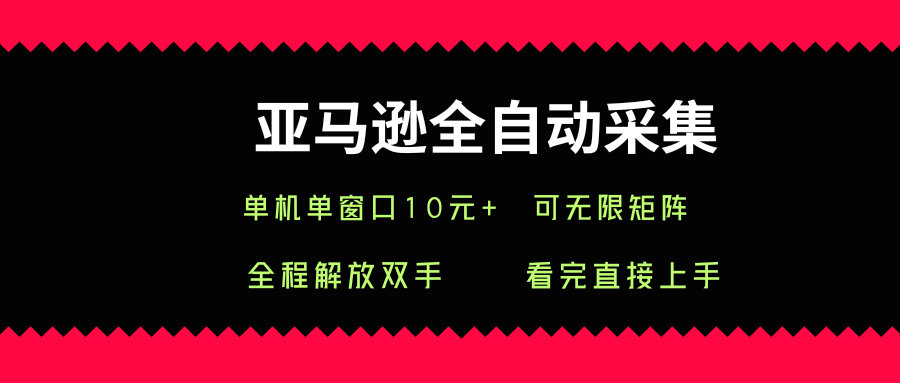 亚马逊全自动采集，单机单窗口一天10+，可无限矩阵去做【揭秘】-轻资本网