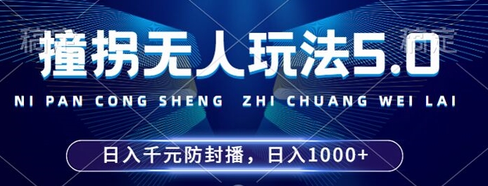 2024年撞拐无人玩法5.0，利用新的防封手法，稳定开播24小时无违规，单场日入1k【揭秘】-轻资本网