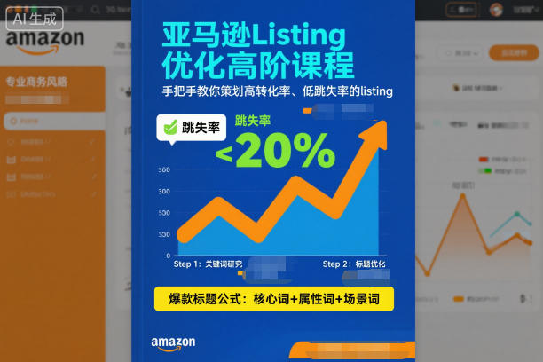 亚马逊Listing优化高阶课程，手把手教你策划高转化率、低跳失率的listing-轻资本网