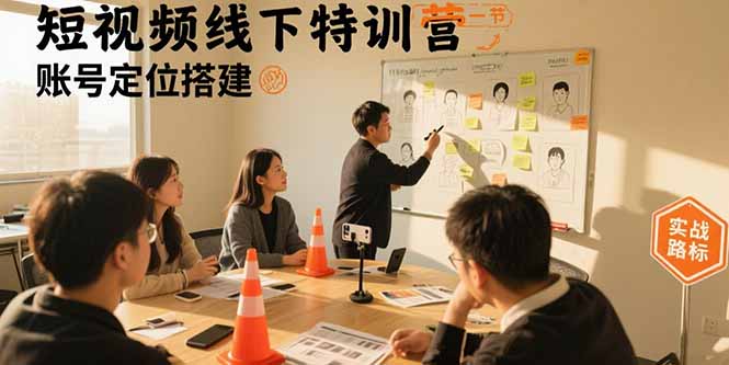 短视频线下特训营：账号定位搭建/口播号拍摄剪辑/直播间流量入口/变现实战-轻资本网