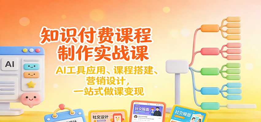 知识付费课程制作实战课：AI工具应用 、课程搭建、营销设计，一站式做课变现-轻资本网