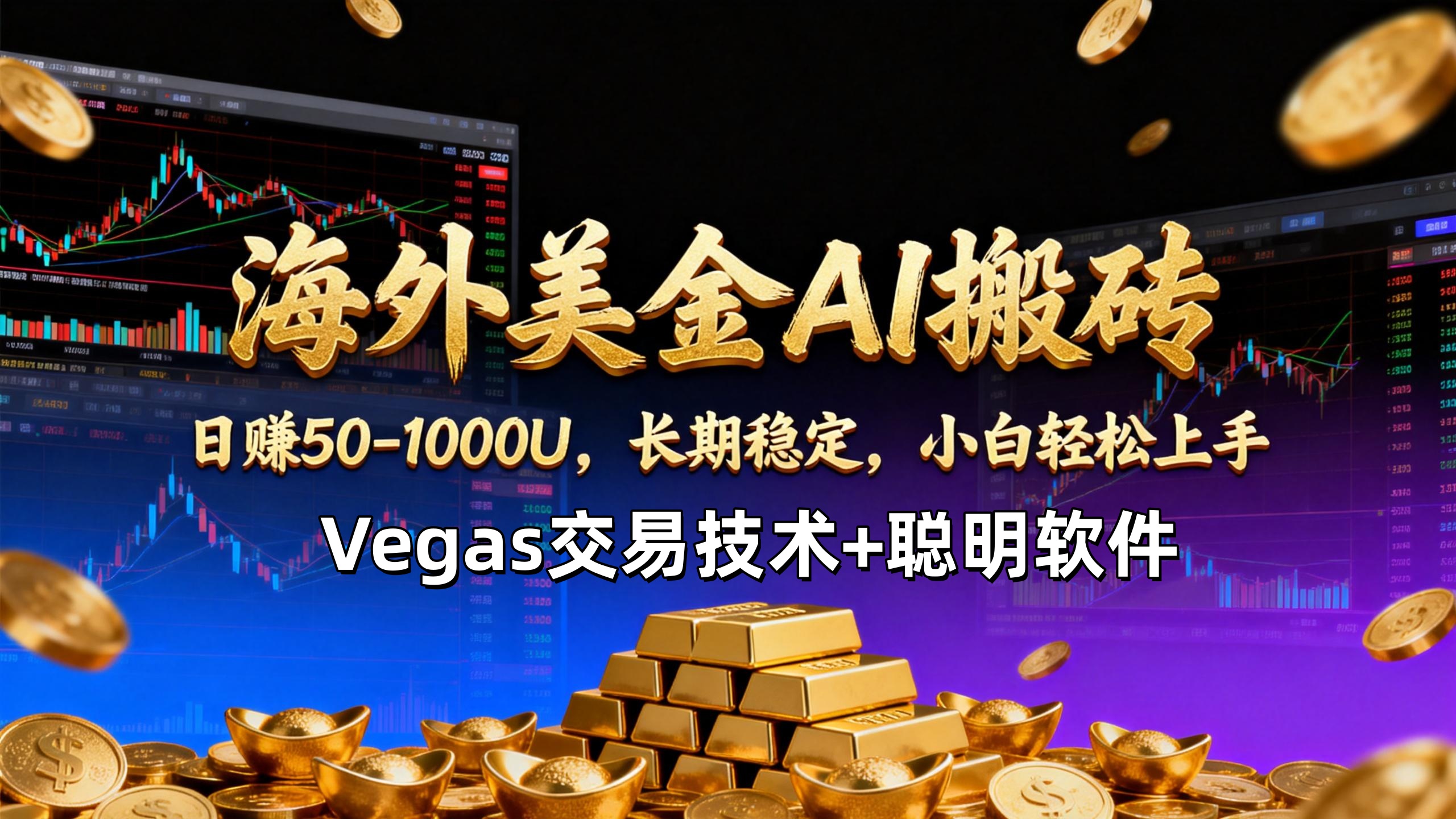 【海外美金AI搬砖】Vegas交易技术+聪明软件，日赚50-1000U，长期稳定，小白轻松上手。-轻资本网