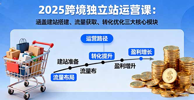 2025跨境独立站运营课：涵盖建站搭建、流量获取、转化优化三大核心模块-轻资本网
