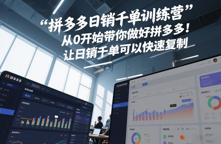 拼多多日销千单训练营，从0开始带你做好拼多多，让日销千单可以快速复制(更新26年1月)-轻资本网