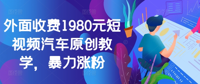 外面收费1980元短视频汽车原创教学，暴力涨粉-轻资本网