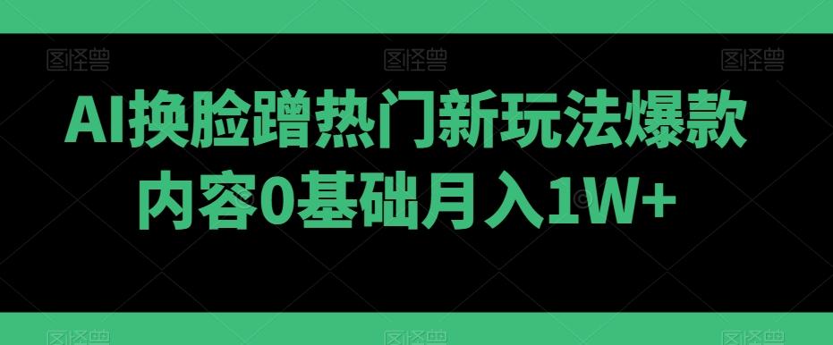 AI换脸蹭热门新玩法爆款内容0基础月入1W+-轻资本网