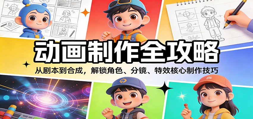 动画制作全攻略：从剧本到合成，解锁角色、分镜、特效核心制作技巧-轻资本网