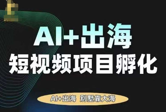 AI·TikTok AI+出海短视频项目孵化，陪你从0-1借助AI实现出海变现-轻资本网