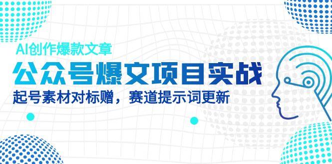 公众号爆文项目实战，AI创作爆款文章，起号素材对标赠(附赛道AI提示词-轻资本网