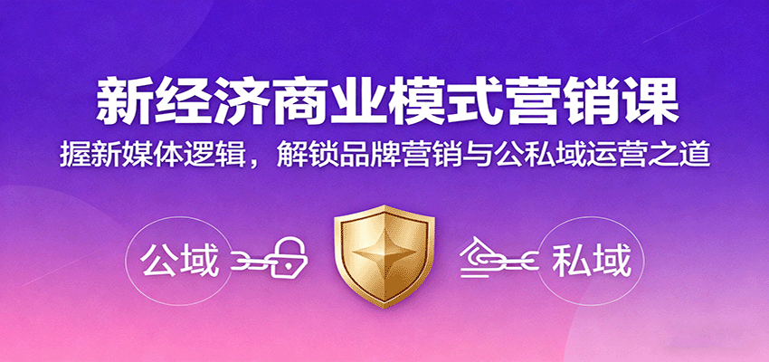 新经济商业模式营销课，握新媒体逻辑，解锁品牌营销与公私域运营之道-轻资本网