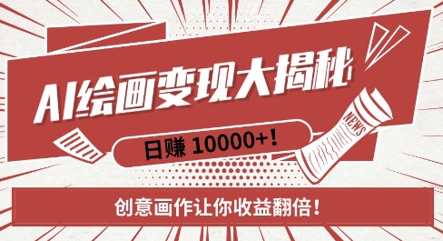 AI梦境绘画致富秘籍，复制粘贴，新手也能快速掌握，创意画作让你收益翻倍-轻资本网