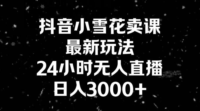 抖音小雪花卖课，24小时无人直播，日入3000+，小白也能轻松操作-轻资本网