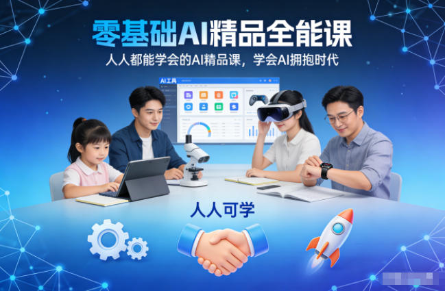 零基础AI精品全能课，人人都能学会的AI精品课，学会AI拥抱时代-轻资本网
