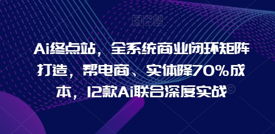Ai终点站，全系统商业闭环矩阵打造，帮电商、实体降70%成本，12款Ai联合深度实战【0906更新】-轻资本网